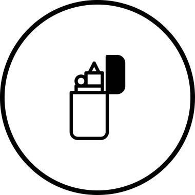 Dairesel çerçevede kapsüllenmiş, daha açık renkli klasik bir tasarımı olan, temiz ve grafik estetik sunan minimalist bir simge..