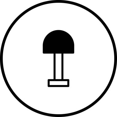 Çemberin içindeki bir küreğin temiz ve basit siyah ve beyaz vektör simgesi, bahçe ve tasarım amaçları için mükemmel..