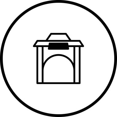 Bir minimalist simge çizimi, çember içinde bir çanta içerir, çeşitli grafik tasarım uygulamaları için idealdir, temiz ve tanınabilir bir sembol sunar