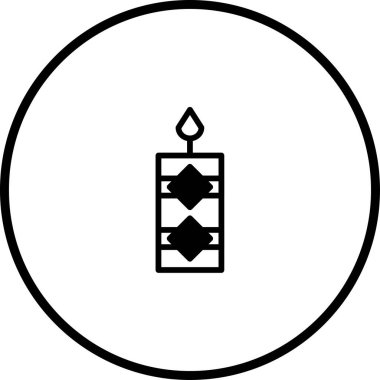 İçinde yanan bir mum bulunan minimalist bir ikon, dekorasyon, kutlama veya anıt temalar için idealdir. Tasarım temiz ve basit, çeşitli grafik uygulamaları için mükemmel..