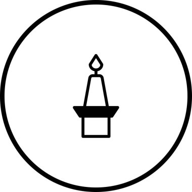 Çemberin içinde alevli bir mum bulunan minimalist bir ikon. Işığın, sıcaklığın ve anıların sembolü..