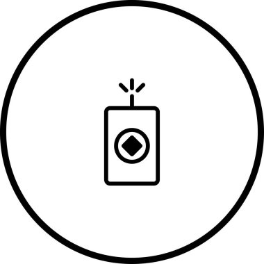 Minimalist bir tasarım, kutlamaları ve şenlik ortamlarını sembolize eden bir çemberin içinde havai fişek içerir. Simge temiz ve basit bir çizgi çizimidir..