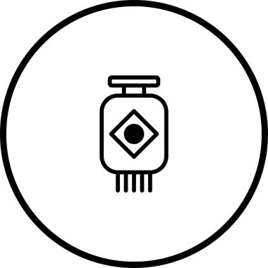 Geleneksel bir oryantal fenerin basit ama zarif siyah ve beyaz çizimi, temiz bir çemberin içinde. Kültürel kutlamaları temsil etmek için mükemmel..