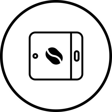 Kafeler, meşrubat markaları ve ilgili tasarımlar için mükemmel, beyaz arka planda izole edilmiş basit ve modern bir kahve çekirdeği ikonu..