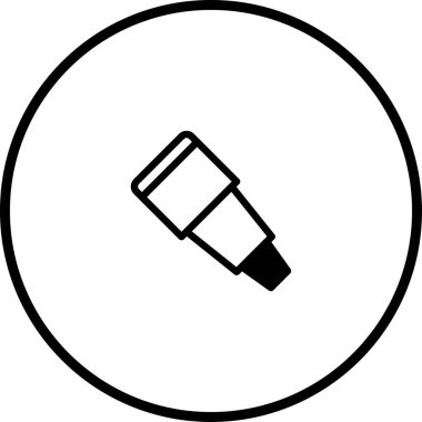 Siyah çizgili minimalist bir teleskop simgesi, beyaz bir daire şeklinde. Bilim, astronomi veya uzay temalı görsel projeler için ideal.