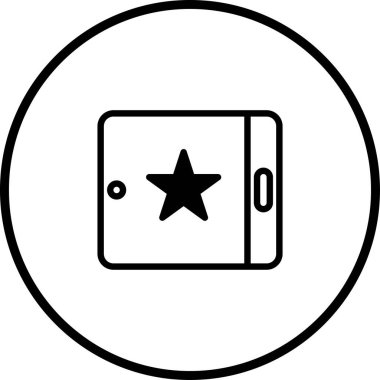 Belirgin bir yıldız sembolü içeren basit ama şık bir akıllı telefon ikonu. İnternet siteleri, uygulamalar ve grafik tasarım projeleri için mükemmel. Teknolojiden anlayan bir dokunuş gerekiyor..