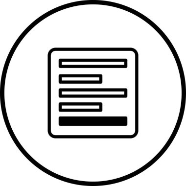 Yuvarlak bir kare içinde daire ile çevrili bir listeye sahip minimalist bir siyah beyaz simge. Verileri, menüleri veya kullanıcı arayüzlerindeki seçenekleri sembolize etmek için ideal.