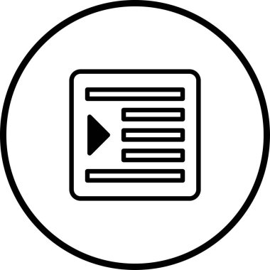 İçeriği temsil eden çizgiler, ortam, video ve çevrimiçi sunum için mükemmel olan dikdörtgen biçiminde bir çalma düğmesi tasarımı.