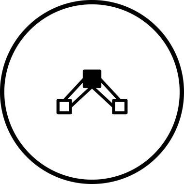 Çeşitli tasarım projeleri ve sunumlar için ideal bir düğüm bağlantı ağını gösteren basit bir vektör simgesi.