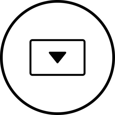 Dairesel sınır içinde indirme sembolü içeren temiz ve basit bir vektör simgesi. Web tasarımı ve dijital uygulamalar için ideal.