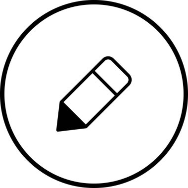 Kalem simgesi tasarımı. Düzenleme, yazma veya çizim kavramları için vektör illüstrasyonu, eğitim, grafik tasarım ve yaratıcı projeler için uygundur