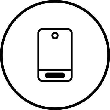 Çemberin içinde iletişimi ve modern teknolojiyi sembolize eden minimalist bir akıllı telefon ikonu. Uygulama tasarımı, web siteleri ya da basit bir teknolojik grafik gerektiren herhangi bir proje için mükemmel.