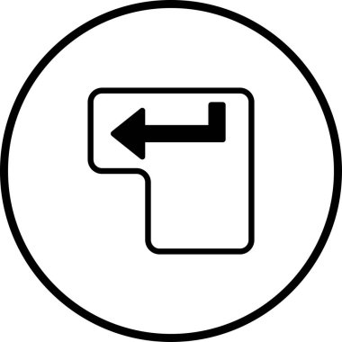 Siyah ve beyaz, çemberin içinde ok olan anahtar simgesini girin. Girdi, kontrol ve web sitesi navigasyon veya arayüzü temsil ediliyor.