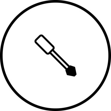 Dairesel bir sınıra sarılı bir tornavida tasvir eden minimalist siyah beyaz bir simge. Bu temiz ve basit çizim çeşitli tasarım projeleri için mükemmeldir..