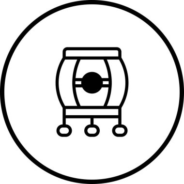 Bir Çin fenerinin minimalist siyah-beyaz vektör ikonu, Asya 'daki kutlama, kültür ve geleneksel festivalleri sembolize ediyor..