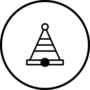 Parti şapkasının minimalist bir çizimi, tasarımlara ve kutlamalara şenlikli bir dokunuş eklemek için mükemmel..