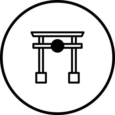 Geleneksel bir Japon sembolü olan torii kapısını tasvir eden minimalist bir vektör ikonu. Japon kültürü, seyahati veya maneviyatıyla ilgili tasarımlar için mükemmel..