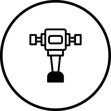 Bir daireye yerleştirilmiş, teknik ya da mühendislik unsuru gerektiren tasarımlar için uygun, seviyelendirme aracının temiz, minimalist vektör simgesi.