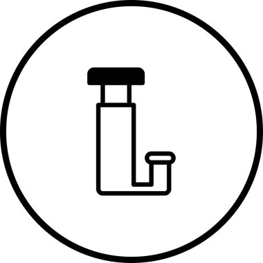 Bir minimalist simge dairenin içine sığan bir boru tasvir eder. Tasarım temiz ve modern, tesisat, inşaat ve mühendislik projeleri için uygun..