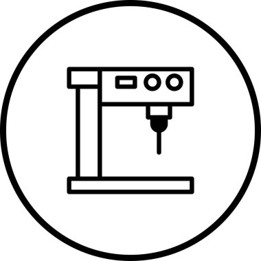 Matkap presini temsil eden basit, minimalist bir simge, endüstriyel, imalat veya teknik tasarımlar için mükemmel. Bu sembolü logolar, bilgi grafikleri veya diyagramlarda kullan.