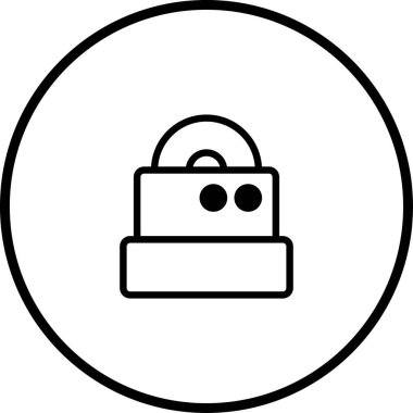 Çemberin içinde güvenli bir kutu bulunan basit bir vektör simgesi. Güvenlik, finans ve iş bağlamları için minimalist ve temiz tasarım ideal.