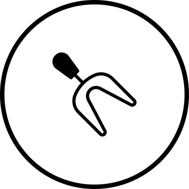 Bir el çatalının basit, minimalist bir temsili, temiz ve modern bir şekilde bahçe, tarım veya tarım kavramlarını temsil etmek için mükemmel..