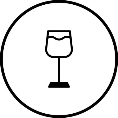 Şarap kadehinin zarif ve minimalist bir tasviri, içecekler, restoranlar veya sosyal etkinliklerle ilgili tasarımlar için mükemmeldir..