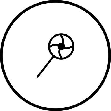 Minimalist bir lolipop ikonu beyaz arka planda basit ve temiz bir tasarıma sahiptir. Çeşitli tasarım projeleri ve çizimler için mükemmel.