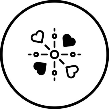 Bir ağa bağlı kalpleri, sevgiyi, ilişkileri ve duygusal bağlantıyı simgeleyen minimalist bir vektör tasarımı. Sevgililer Günü ya da bağlantı temaları için mükemmel.