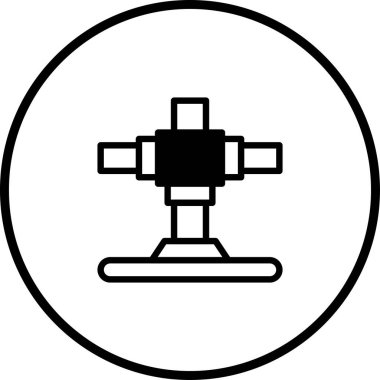 Çapraz eklem içeren minimalist bir vektör grafiği, basit simgeler gerektiren mühendislik şemalarında, teknik çizimlerde ve tasarım projelerinde kullanılmak için idealdir..