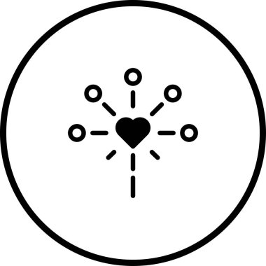 Bu vektör görüntüsü, dijital ağda sevgi, ilişki, ilgi ve bağlantıyı temsil eden çeşitli noktalara bağlı bir kalp gösteriyor..