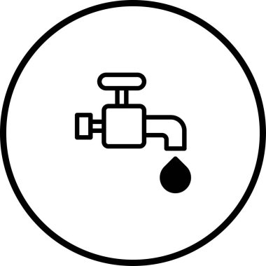 Suyun korunmasını temsil eden basit ama etkili bir ikon. Tek damlası olan siyah bir musluk suyu korumanın önemini vurgular..