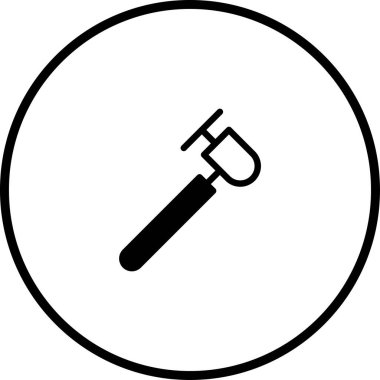 Diş matkabının stilize edilmiş bir simgesi dairesel çerçeve içinde, tıbbi kullanım için diş bakımını ve sağlık hizmetlerini sembolize eder..