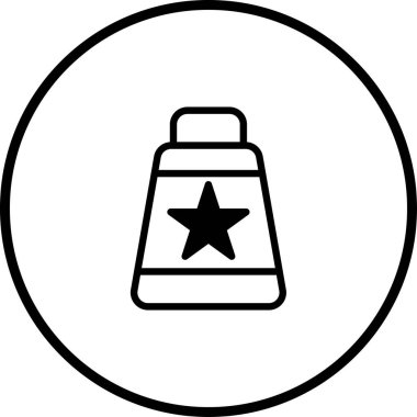 Bir yıldızlı kozmetik şişesinin basit, modern bir simgesi, bir daire şeklinde çevrili, güzellik veya cilt ürünleri için mükemmel..