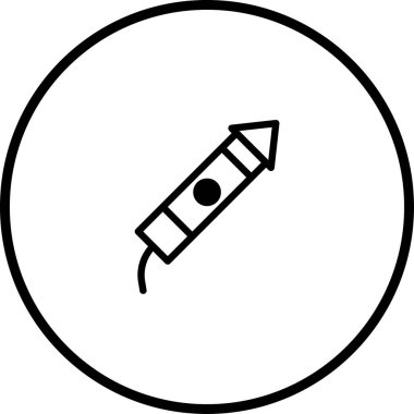 Havai fişek ya da roketin minimalist bir simgesi. Kutlamalar, etkinlikler ve şenlik için mükemmel..