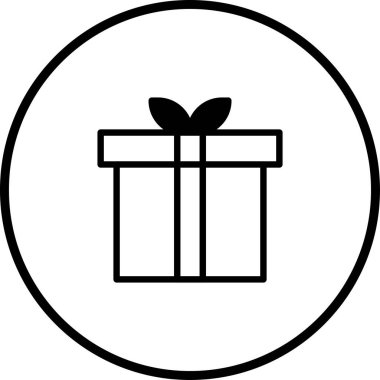 Çemberin içinde basit bir hediye ikonu, hediyeleri, kutlamaları ve minimalist bir dizaynın özel günlerini sembolize etmek için mükemmel. Web siteleri ve grafik tasarımları için harika.