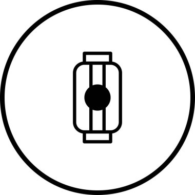 Web sitesi veya uygulama tasarımı ve grafik projeleri için uygun bir çember içindeki bir fener simgesinin asgari vektör ilülasyonu.