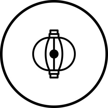 Çemberin içindeki bir fenerin zarif tasviri. Simgeler, logolar veya tasarım ögeleri için mükemmel.