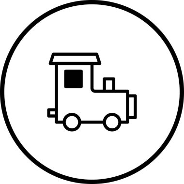 Basit ve temiz bir vektör çizimine sahip minimalist bir tren ikonu. Ulaşım, seyahat ya da çocuk temalı tasarımlar için mükemmel.