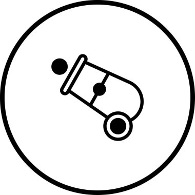 Tarihi, gücü ve kutlama anlarını temsil eden bir topun minimalist bir simgesi. Bu basit vektör tasarımı antik savaşın özünü yakalar ve güç ve savunmayı sembolize eder..