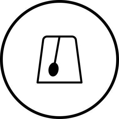 Bir daire içinde basit bir çizgi sanat illüstrasyonu, bir minimalist tasarım içinde fizik, zaman veya dengeyi temsil etmek için uygun bir sarkaç