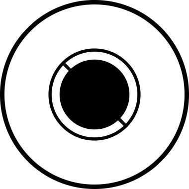 Minimalist, dairesel bir çörek ikonu. Tatlı, fırın ya da aperatiflerle ilgili temiz ve modern bir içeriği temsil etmek için mükemmel..