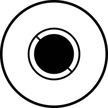 Geometrik elementlerle dairesel bir tasarım içeren minimalist siyah ve beyaz soyut bir görüntü. Basit, modern bir grafik, arka plan ya da dekoratif amaçlar için ideal..