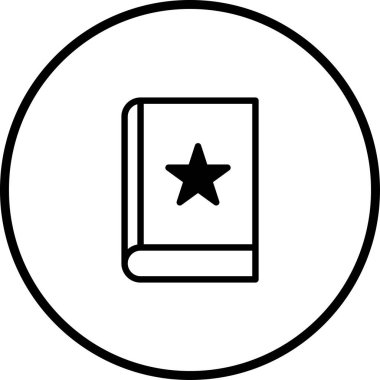 Yıldız sembollü minimalist bir kitap ikonu. Eğitimle ya da dizaynla ilgili projeler için mükemmel. Basit ve modern stili biraz daha sofistike..