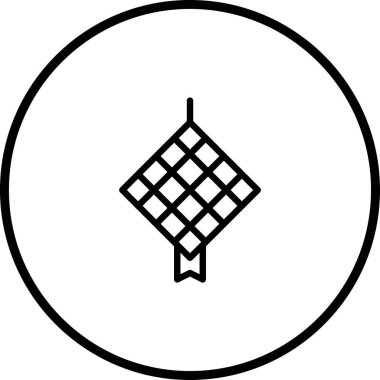 Bu minimalist çizim geleneksel bir pirinç köftesi olan ketupatı temsil ediyor. Bayram kutlamalarıyla ilişkilendirilen etkinlik, Asya kültür mirası ve mutfak geleneklerini somutlaştırıyor..