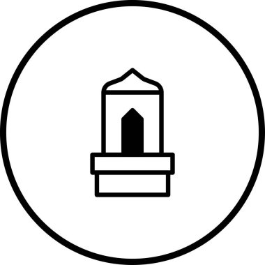 Bir cami ya da İslam binasının minimalist vektör çizimi. Ramazan, Bayram ve diğer İslami etkinlikler için uygundur.