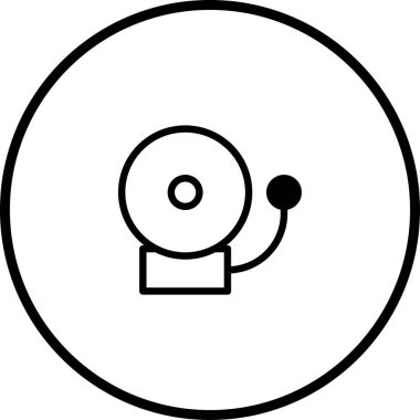 Eğitim veya güvenlikle ilgili projeler için mükemmel olan bir okul çan simgesinin siyah ve beyaz vektör çizimi basit bir geçmişe dönük cazibe katıyor.