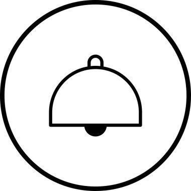 Çan simgesinin çember içinde ortalanmış minimalist çizgisi. Tasarım basit, temiz ve uyarı sembolü olarak kullanılmak için uygundur..