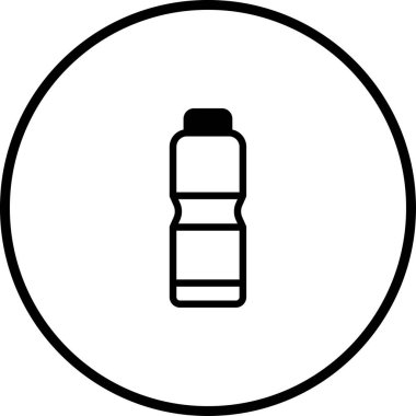 Bir su şişesinin minimalist vektör simgesi, temiz ve basit bir görsel temsil ile hidrasyon veya içecekle ilgili içeriği göstermek için mükemmeldir.