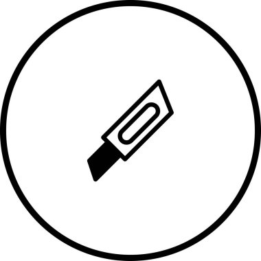 Bir maket bıçağının minimalist bir simgesi, DIY 'i, el sanatlarını veya ofis malzemelerini temsil etmek için mükemmel. Temiz tasarım ve basit çizgiler onu kolayca tanınabilir ve çok yönlü kılıyor..